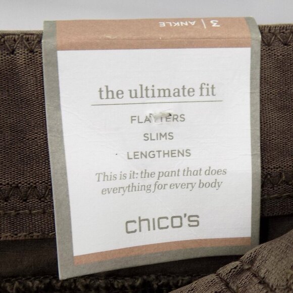 Chico's the ultimate fit ankle pant Size 3 Dusty Olive Utility-inspired - Picture 3 of 5
